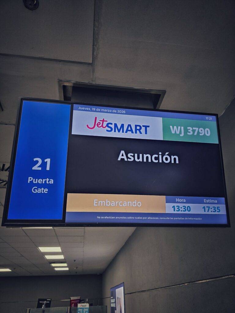 Flug zurück von Buenos Aires nach Asuncion