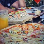Gemütlicher Abend auf der Rooftop Bar bei Pizza und Sushi 🍱